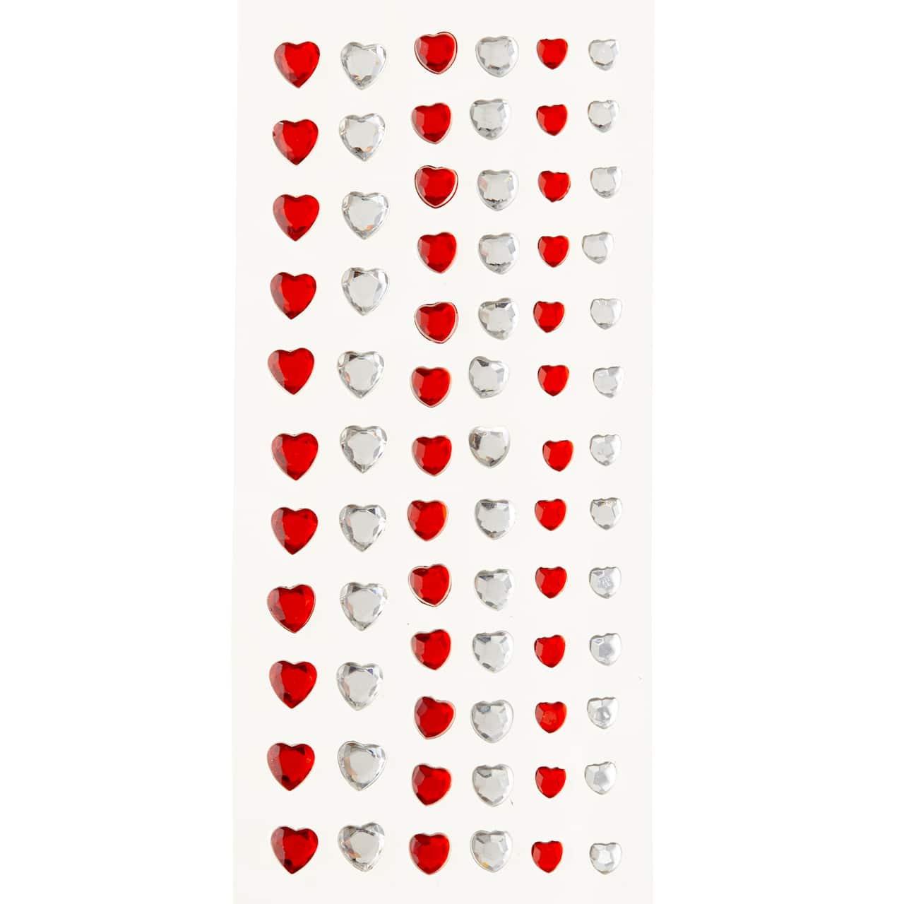 Recollections&#x2122; Adhesive Rhinestones, Red and Clear Hearts